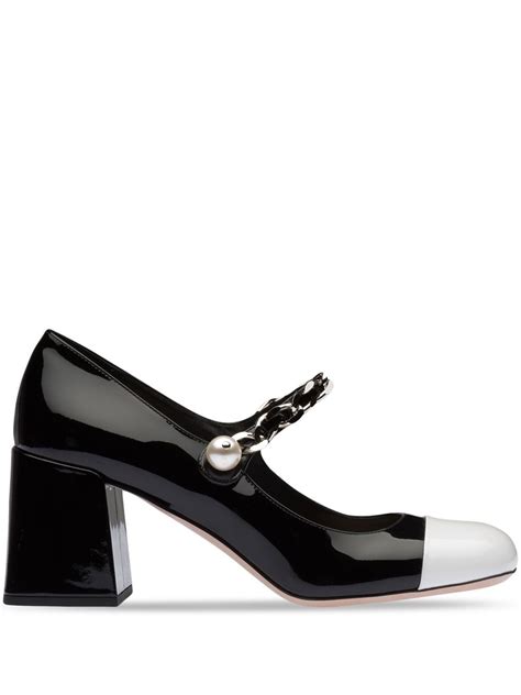 miu miu two tone pumps|White/black Two.